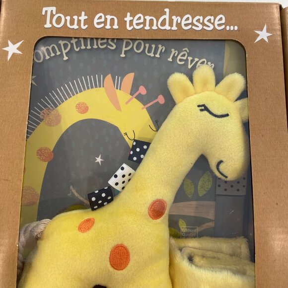 French Baby Storybook Gift Set With Plush Giraffe Rattle & Blanket By Editions Q - Picture 9 of 14